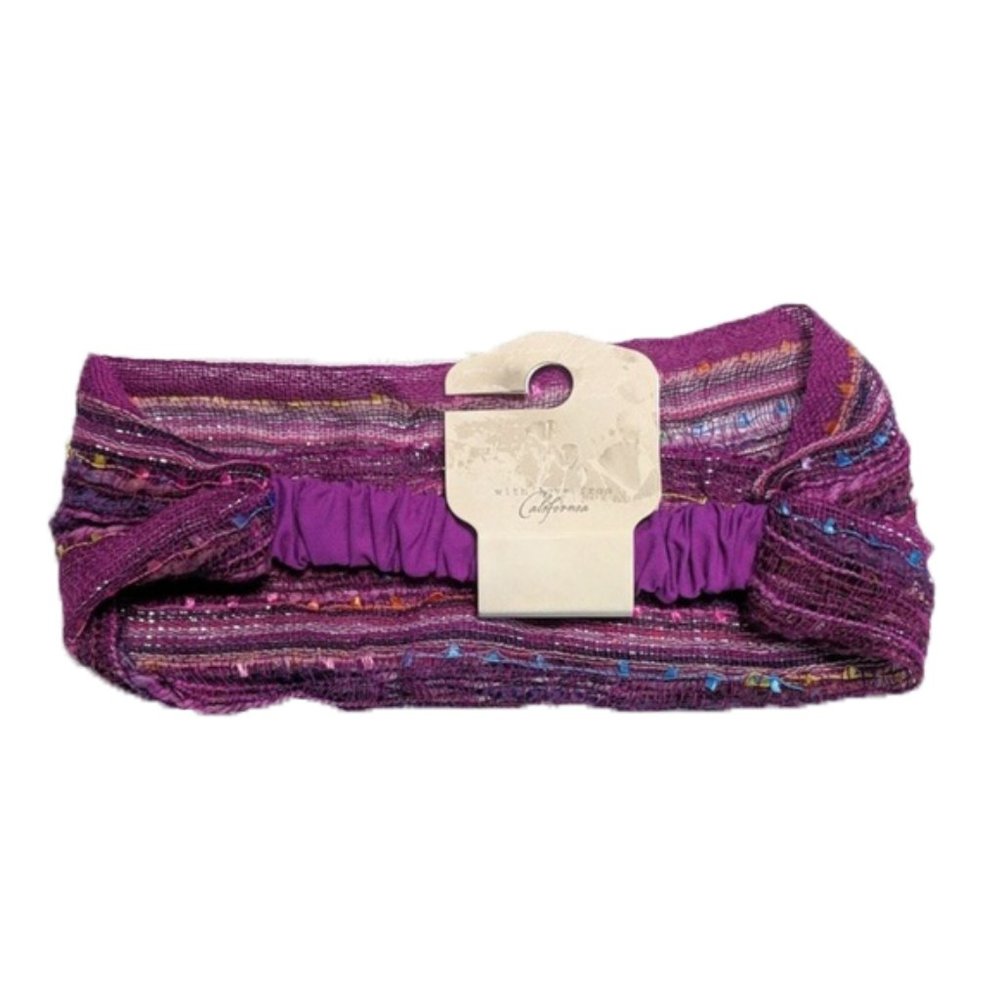 Dark Pink Magenta Stripped Metallic Headband New - Picture 2 of 2